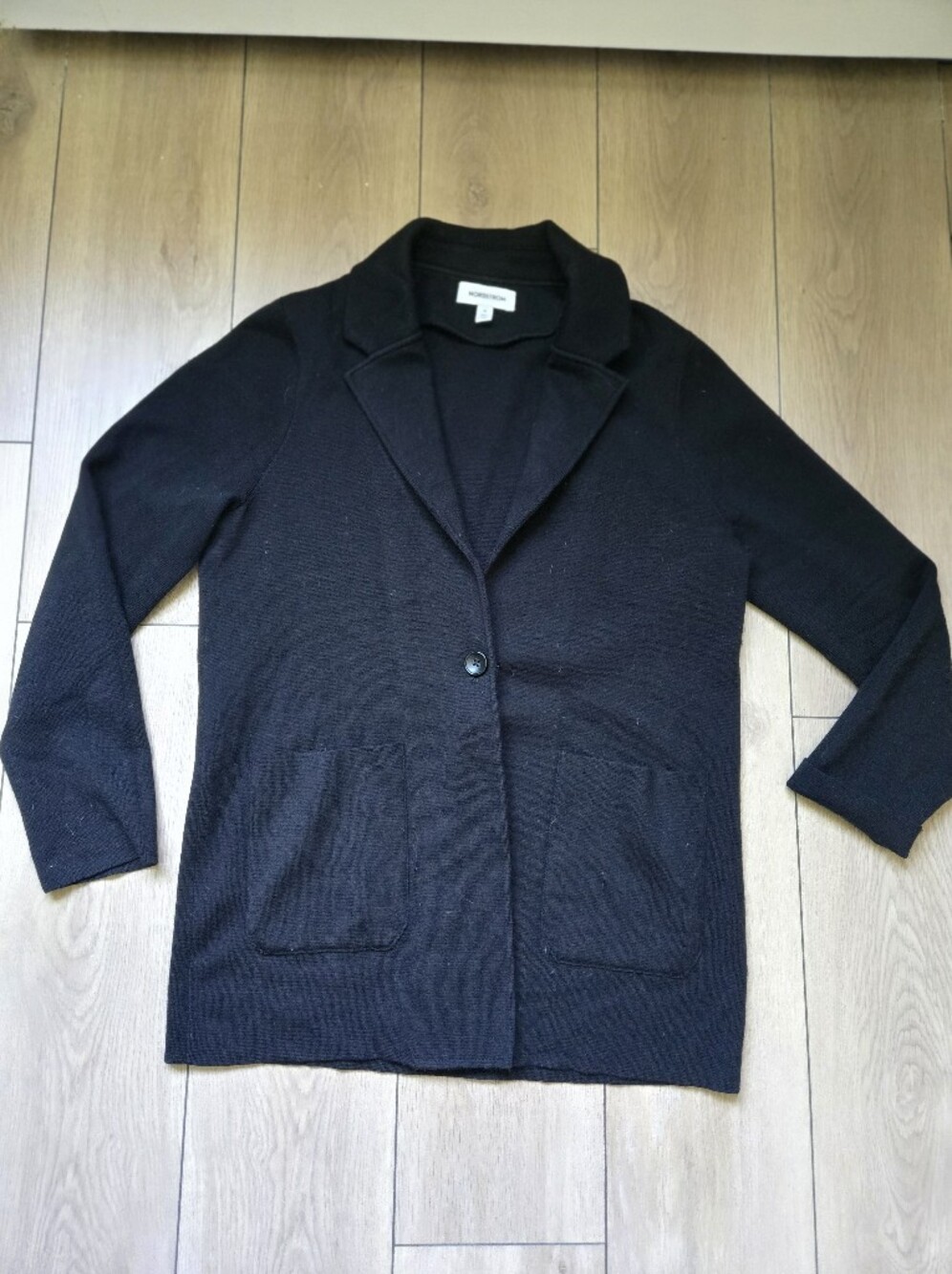 NORDSTROM Wool Blend Knit Single Button Cardigan Blazer Size M